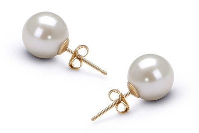 Пусеты из серебра 925 пробы с белыми речными жемчужинами 8,5-9 мм