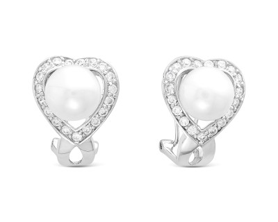 Серьги из серебра c белыми речными жемчужинами 9,5 мм