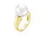 Кольцо из серебра с белой японской речной жемчужиной 12-13 мм Кольцо из серебра с белой японской речной жемчужиной 12-13 мм