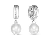 Серьги из серебра с белыми морскими Австралийскими жемчужинами 9,6-9,9 мм