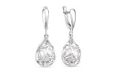 Серьги из серебра с белыми речными жемчужинами 8-8,5 мм