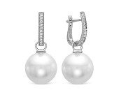 Серьги из золота с белыми морскими Австралийскими жемчужинами 13-13,5 мм